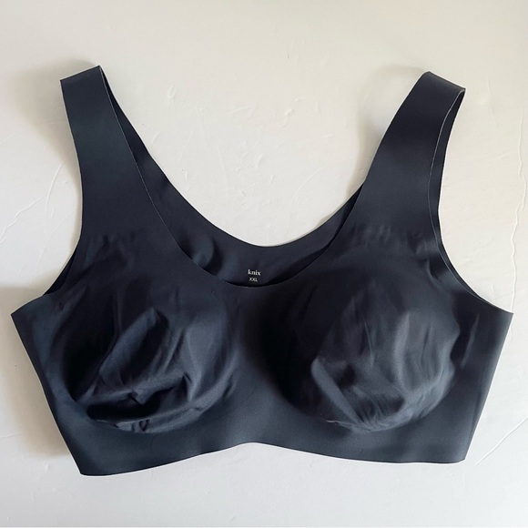 knix Other - Knix LuxeLift Pullover Wireless Bra XXL Navy Blue Grey Seamless Comfort Support